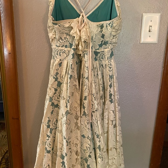 Chelsea & Violet Cream Ruched Ruffled Sundress - Picture 2 of 4